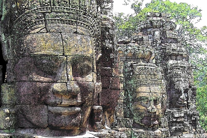 2-Day Angkor Wat & Tonle Sap Tour - Day one begins with Angkor Thom’s stone faces