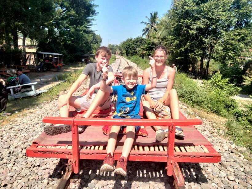 Afternoon Tour: Bamboo Train, Killing Cave &Bat Cave - Riding Battambang’s Bamboo Train for 90 minutes