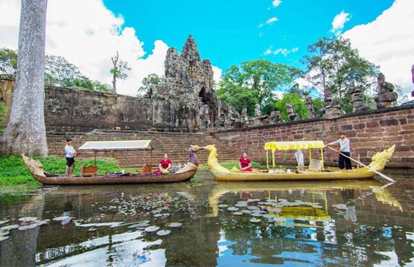 Angkor Bike tour & Gondola Sunset Boat w/ Drinks & Snack - Angkor Park after the crowds have gone