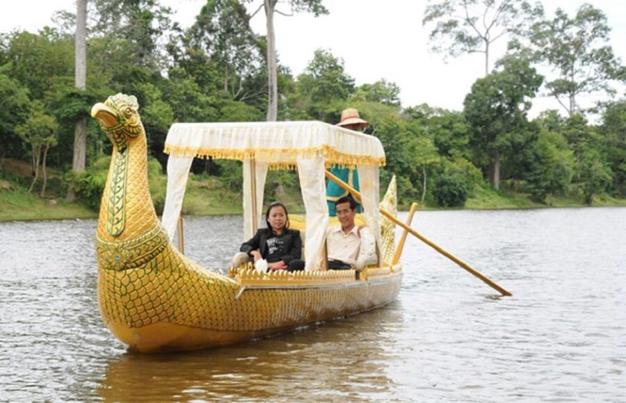 Angkor Bike tour & Gondola Sunset Boat w/ Drinks & Snack - Cold water, fresh fruit, and a useful pause