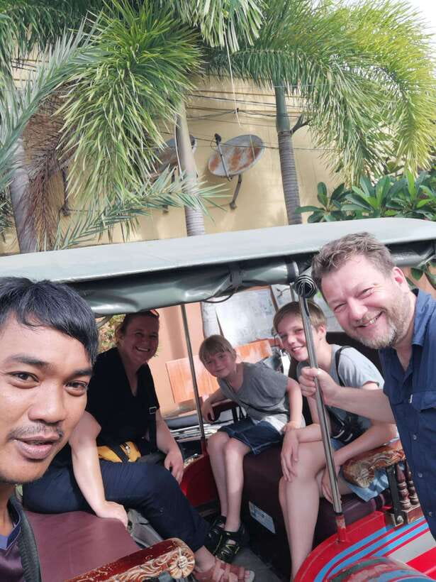 Bamboo train. Phnom Sampove cave. Bat cave and Banan Temple - The Bamboo Train and its $5 extra fee