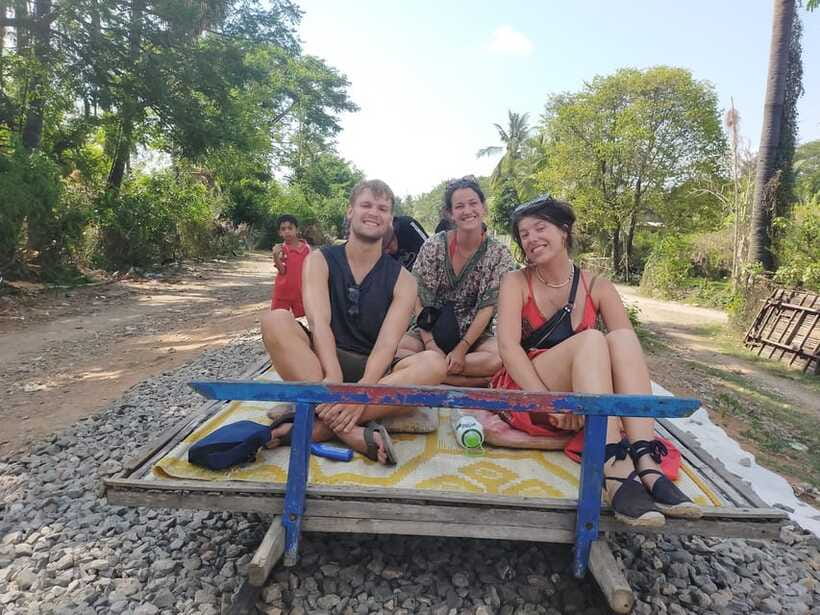 Battambang: Tuk-Tuk, Bamboo Train, Killing/Bat Caves, Sunset - The original bamboo train, noise and open fields