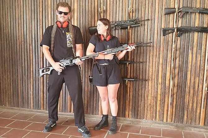 Cambodia experience shooting range outdoor - Learning to hold, aim, and fire safely