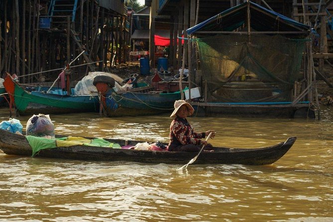 Kampong Phluk Floating Village Tour by Boat - Sunset from the open lake