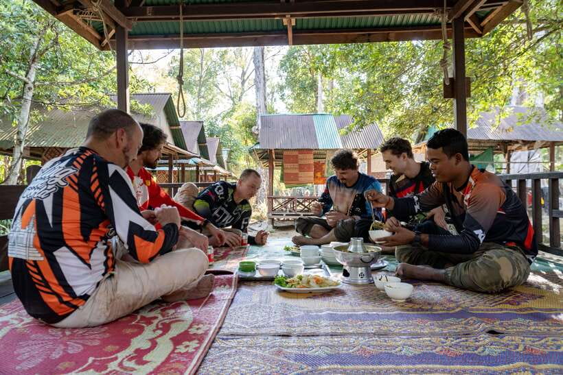 Krong Siem Reap: Kulen Mountain Trails Dirt Bike Adventure - Cooling off at Kulen Waterfall