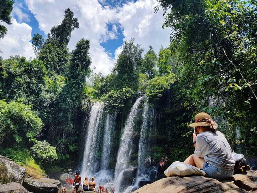 Kulen Waterfall Phnom Kulen Siem Reap - Cooling off at Phnom Kulen Waterfalls