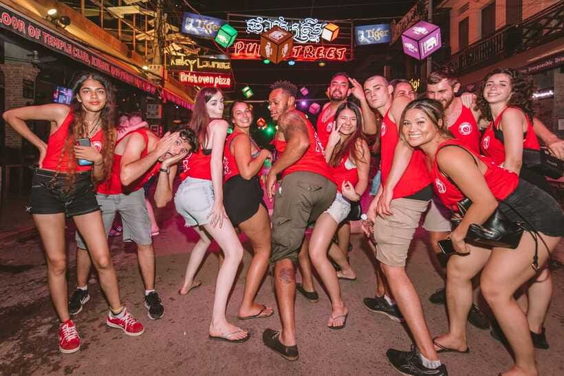 Mad Monkey Siem Reap Pub Crawl - 11 PM: Leaving for Pub Street