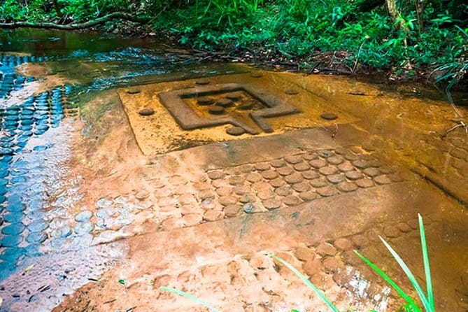 Phnom Kulen National Park, Kulen Mountain Waterfall Tour - The River of a Thousand Lingas, carved into the streambed