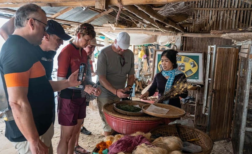 Phnom Penh: Bike & Boat Tour / E-Bike Available - Meeting village families in stilted wooden homes