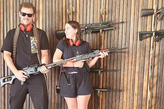Phnom Penh Outdoor Shooting Range - Choosing between a Glock, AK-47, and RPG