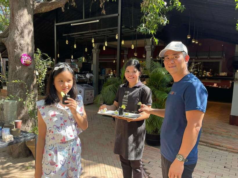 Pottery Classes Siem Reap with Pick up Drop off - Adding Khmer ornamentation by hand