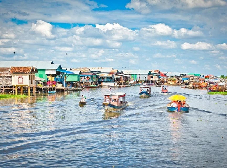 Siem Reap: Tonle Sap, Kampong Phluk & Floating Village Tour - Crossing Tonlé Sap toward sunset
