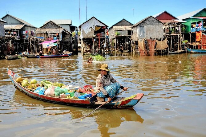 Siem Reap, Tonle Sap Lake, Kompong Phluk, Floating Village Tour - First views of Kampong Phluk’s stilt houses