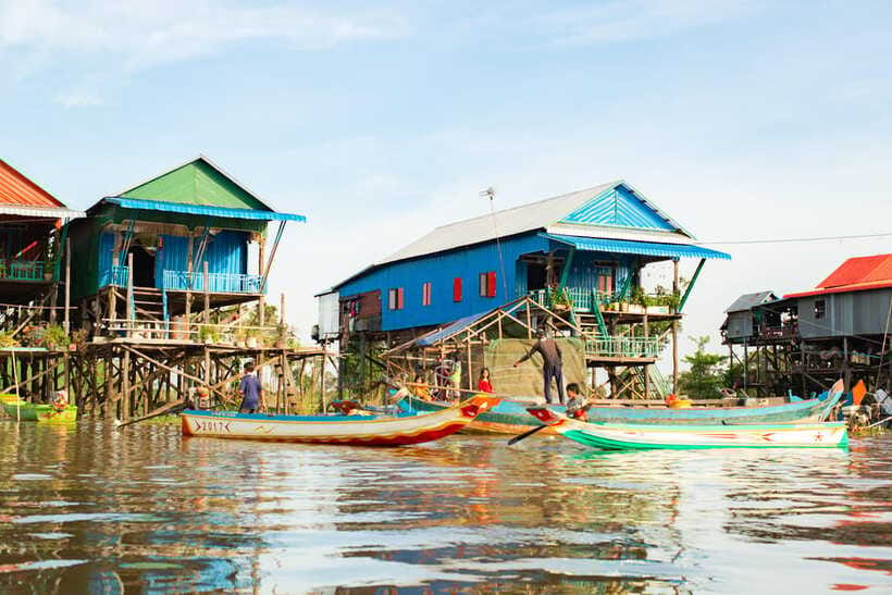 Sunset Over the Tonle Sap Lake and Visit Floating Village - Chong Kneas and the working fishing community